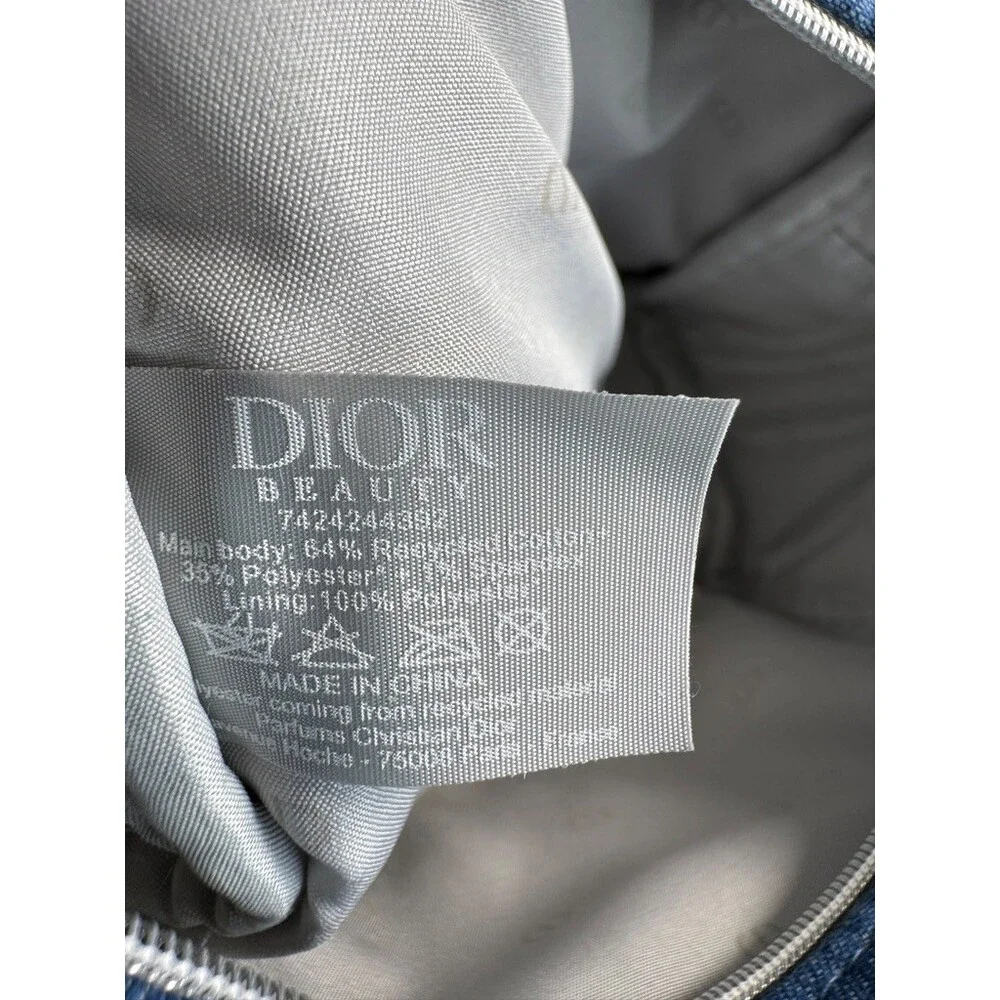 Dior Beauty Limited Edition Denim Cosmetic Pouch star zipper pull new
